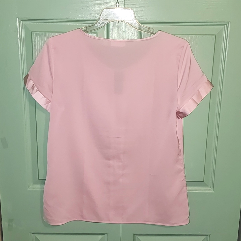 New York & Company Stretch Pale Pink Top (Size L) Like New - Picture 6 of 7
